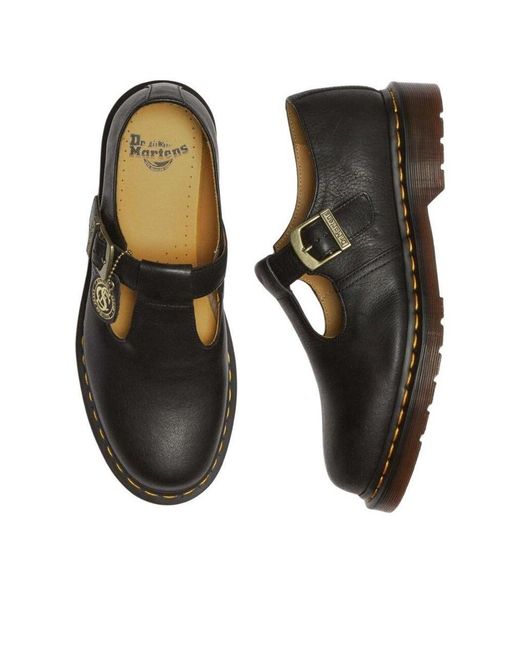 Dr. Martens Brown T-Bar Regency Leather Mary Jane Shoes for men