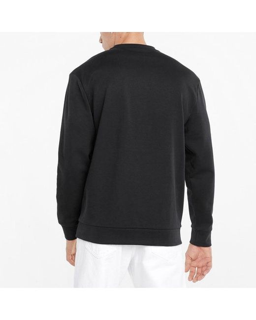 PUMA Black Winterized Crew Logo for men