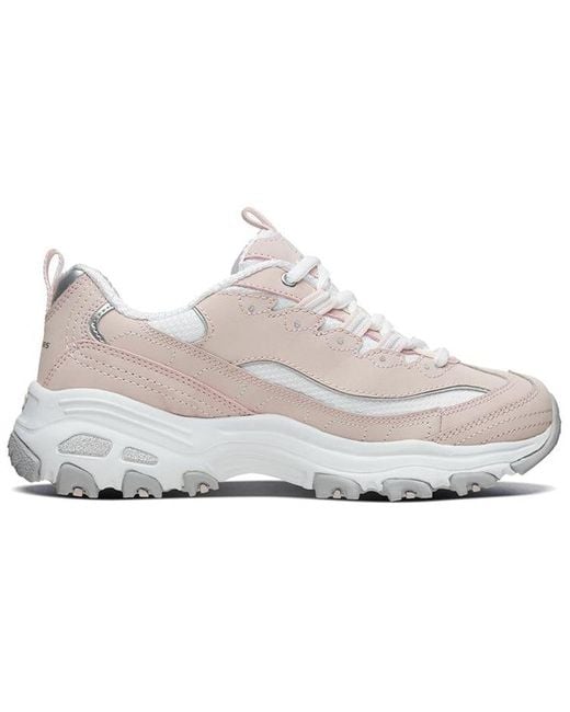 Skechers White (Wmns) D'Lites Fashion Sneakers