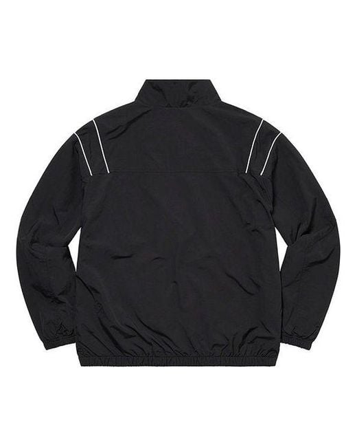 Supreme Black Cross Paneled Track Jacket for men