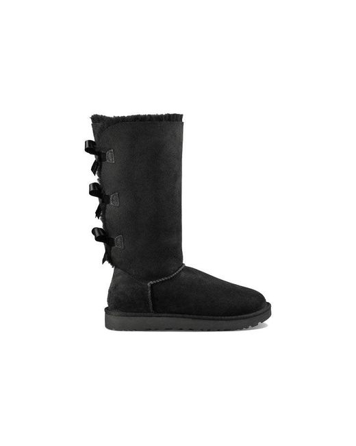 Ugg Black (Wmns) Bailey Bow Tall Ii Boot High Top Fleece Lined