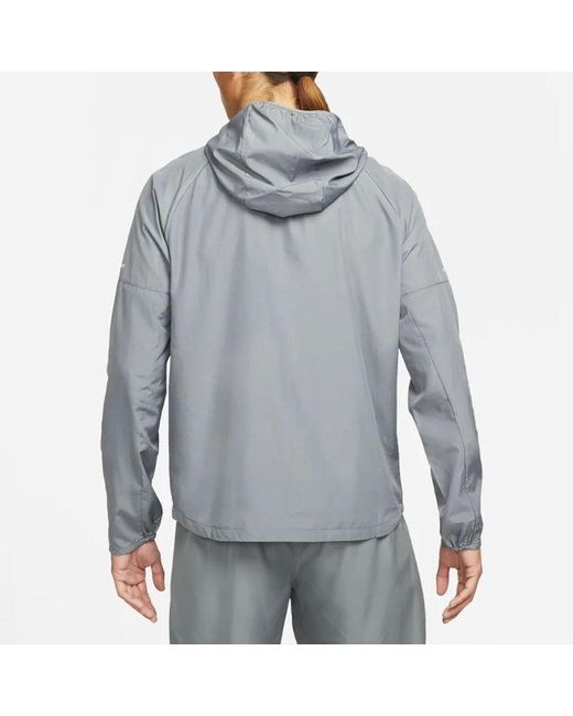 Nike Blue As Nk Rpl Miler Jkt Reflective Logo Printing Woven Sports Hooded Jacket for men