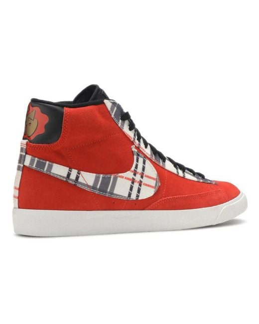 Nike Red Ben Simmons X Blazer Mid Premium 'Plaid' for men