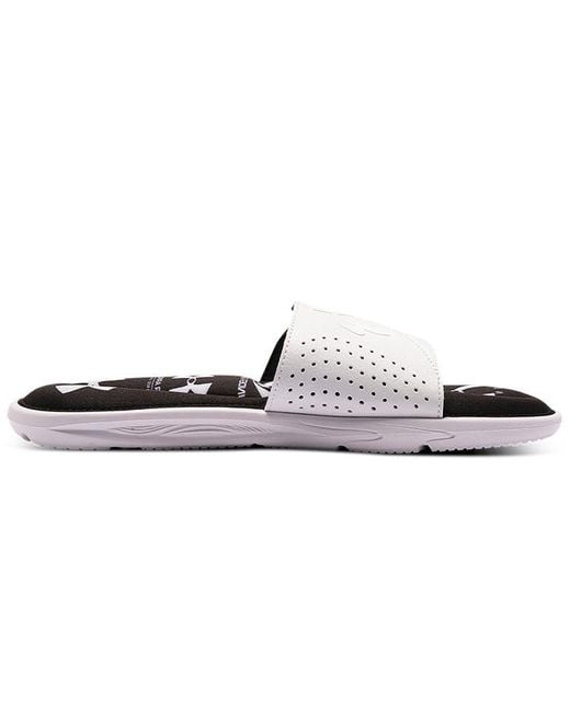 Under Armour Black Ignite 6 Graphic Strap Slide for men