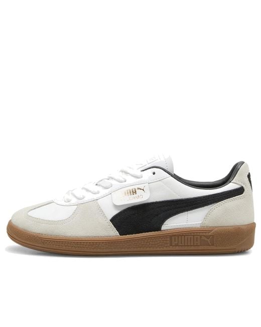 PUMA White Palermo Leather Vapor Gum' for men