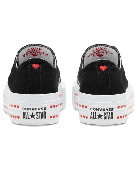 Converse Black (Wmns) Chuck Taylor All Star Lift Low 'Love Fearlessly'