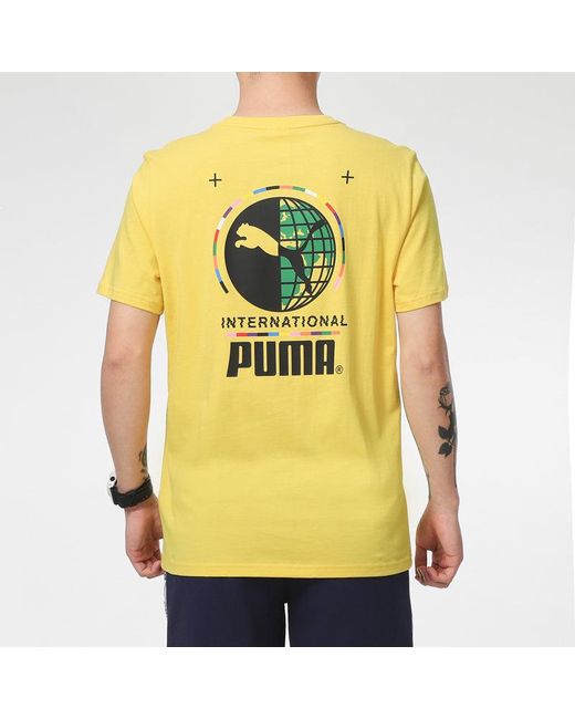 PUMA Yellow Graphic T-Shirt for men