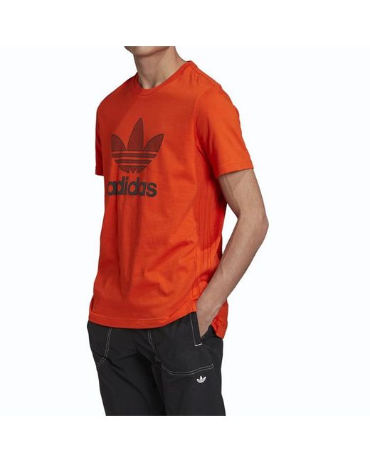 Adidas Orange Originals Sports Round Neck Short Sleeve for men