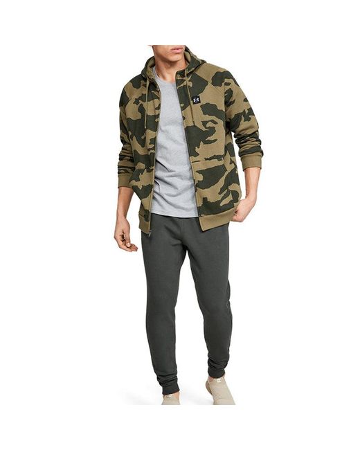 Under Armour Green Camouflage Hooded Cardigan for men