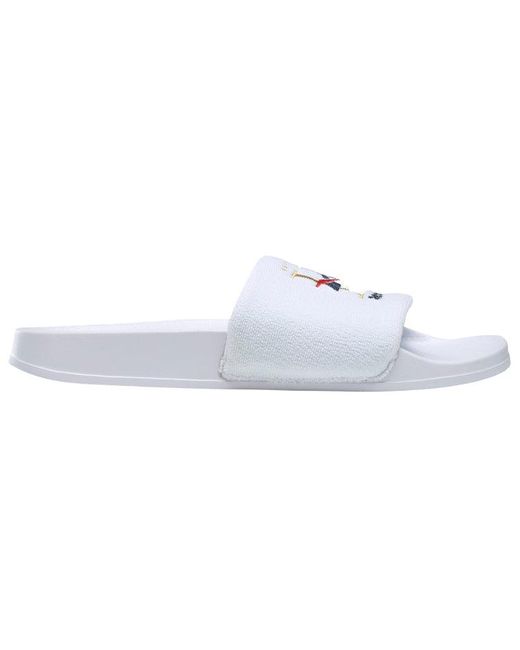 Reebok White Classic Slide Golden Logo