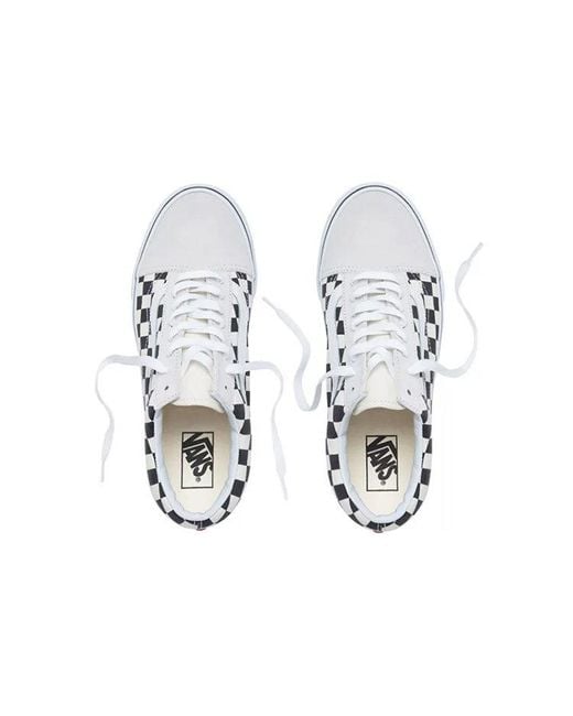 Vans White Old Skool 'Checkerboard' for men