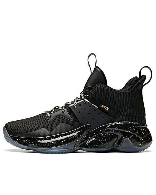 Anta Black Mid Top Basketball Shoes for men