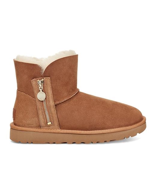 Ugg Brown (Wmns) Bailey Zip Mini Retro Fleece Lined