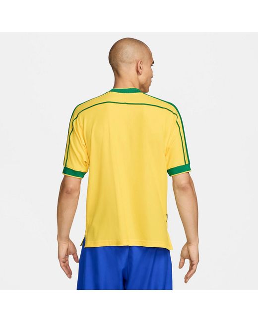 Nike Yellow Brazil 1998 World Cup Remake Kit Tracksuit Jersey for men