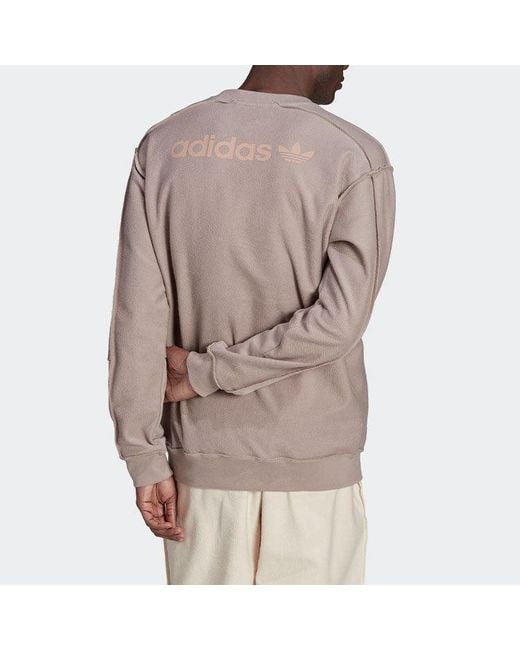 Adidas Gray Originals Solid Color Round Neck Pullover Light for men