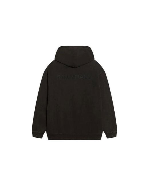 Balenciaga Black Logo Hoodie Medium Fit 'Washed' for men
