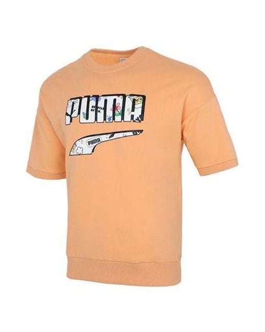 PUMA Orange Logo Essentials T-Shirt for men
