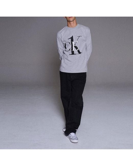 Palace Gray X Calvin Klein Long Sleeve Logo T-shirt for men