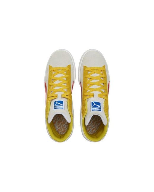 PUMA White Suede Mid 21 Lemon'