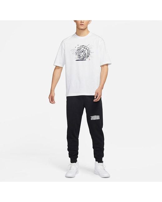 Nike White Printing Round Neck Pullover Short Sleeve T-Shirt for men