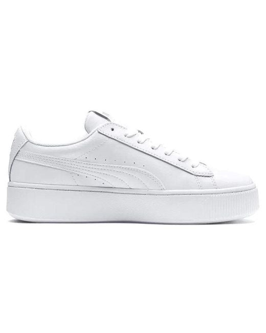 PUMA White (Wmns) Vikky Stacked L