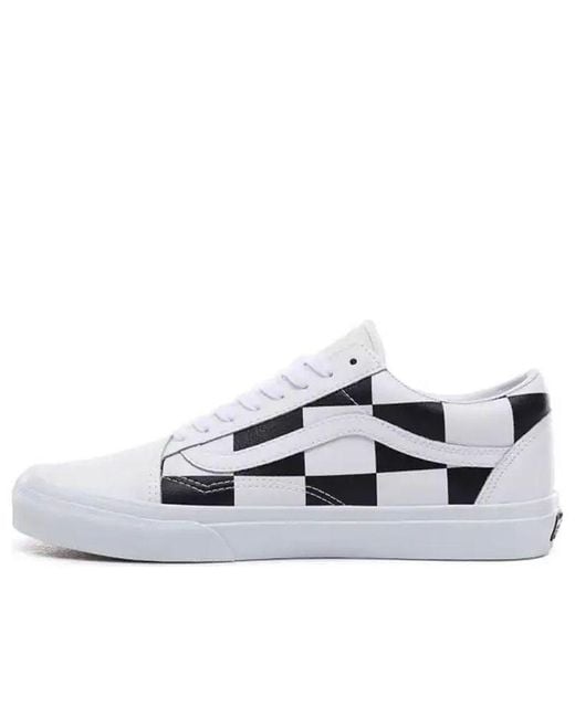 Vans White Old Skool 'Leather Check' for men