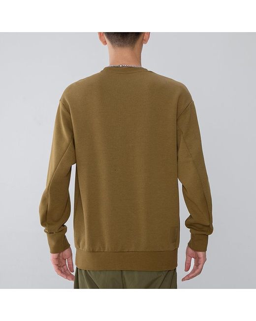 Adidas Green Athleisure Casual Sports Pullover Round Neck for men