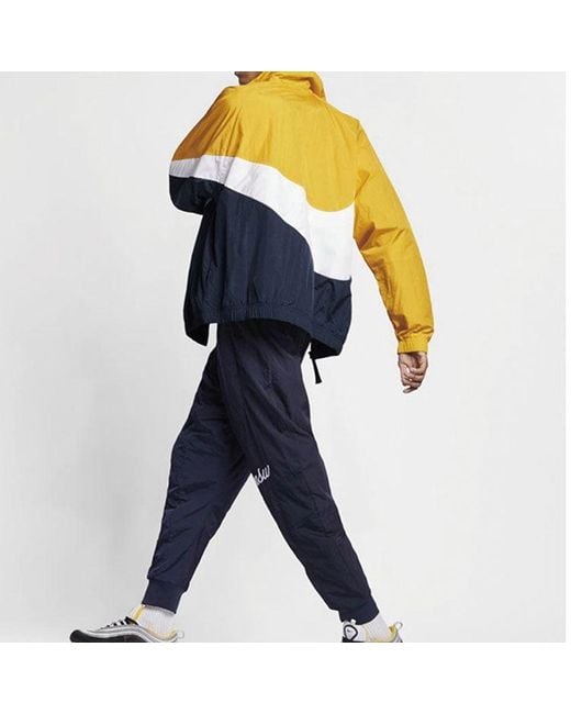 Nike Yellow Zipper Knitted Colorblock Sports Windproof Jacket for men