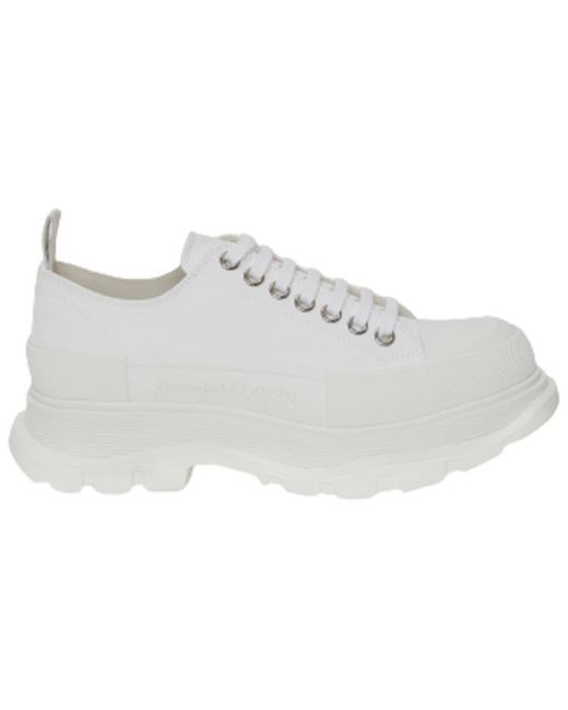Alexander McQueen White Tread Slick Low Lace Up for men