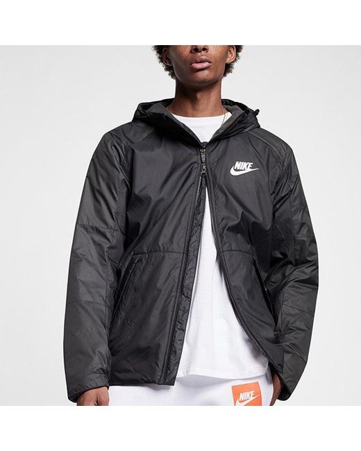 Nike Blue Casual Sports Stay Warm Hooded Padded Jacket for men
