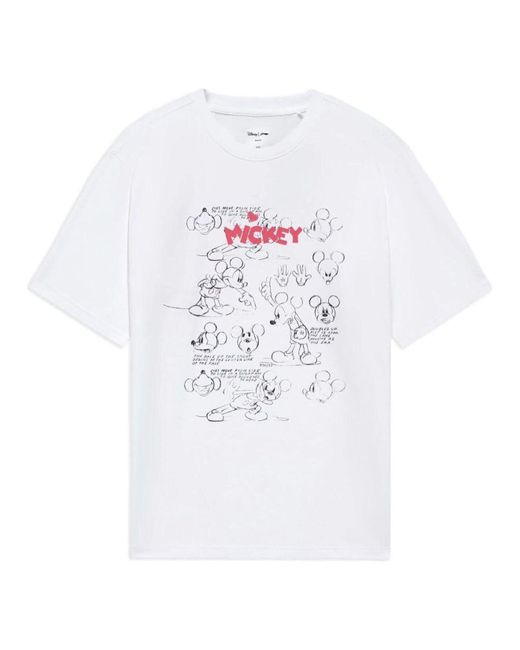 Li ning X Disney Mickey Mouse Graphic T Shirt in White for Men Lyst UK