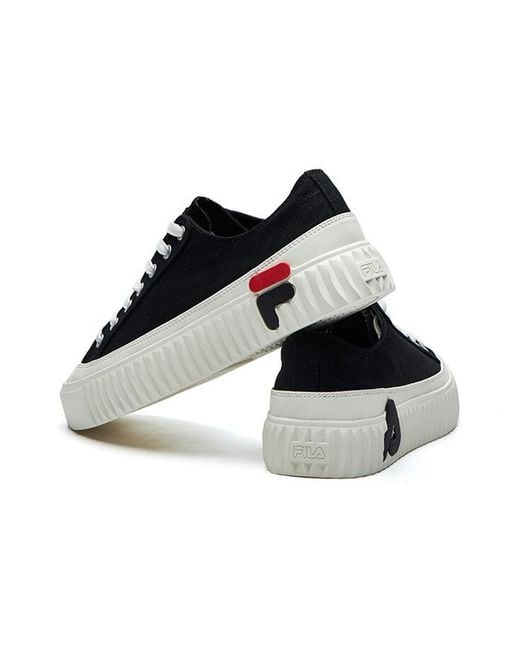 Fila Black Gear Canvas Shoes for men