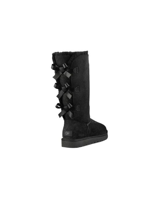 Ugg Black (Wmns) Bailey Bow Tall Ii Boot High Top Fleece Lined