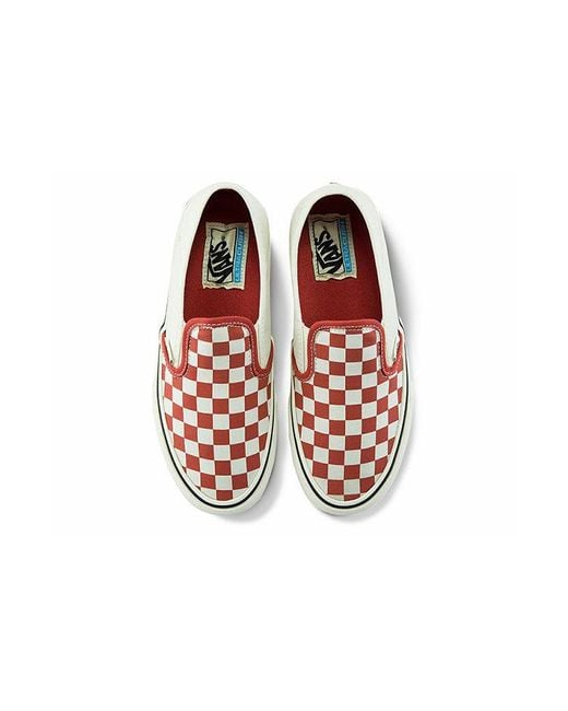 Vans White Slip-On Chessboard for men