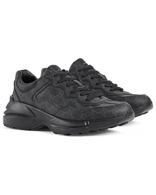 Gucci Black Gg Print Sneakers for men