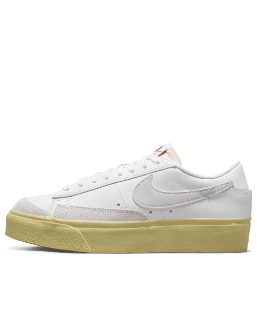 Nike White (Wmns) Blazer Low Platform Lemon Wash'