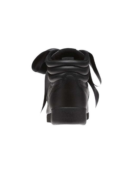 Reebok Black (Wmns) Freestyle Hi Satin Bow