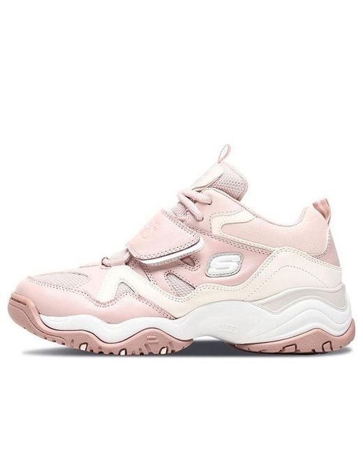 Skechers D Lites Train Mid-top Daddy Shoes Pink/white | Lyst