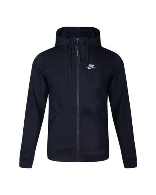 Nike Blue Knit Hooded Casual Sports Jacket for men