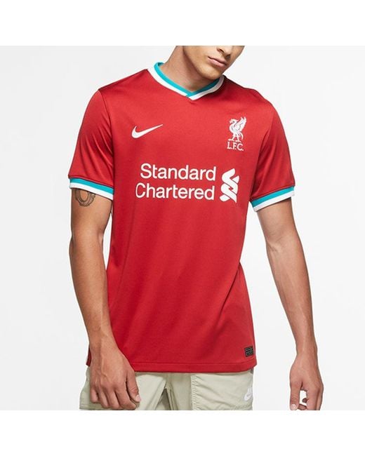 Nike Red Season Home Tournament Uniform Salah Fan Edition Jersey for men