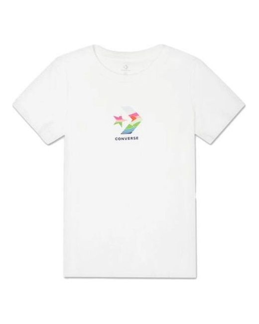 Converse White (Wmns) Sun Fill Star Chevron Classic T-Shirt ''