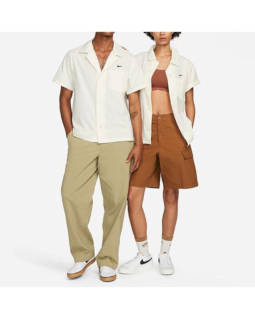Nike White Sb Short Sleeve Bowling Shirt for men