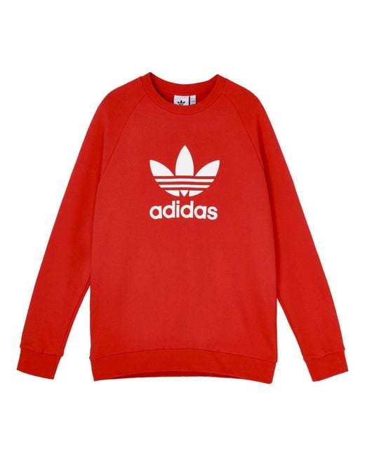Adidas Red Originals Trefoil Crew Pullover Sports for men