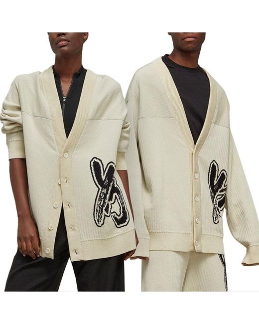Adidas Natural Y-3 Logo Knit Cardigan 'Off'