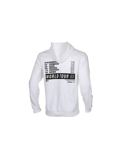 Adidas White Neo Sports Pullover Hooded Long Sleeves for men
