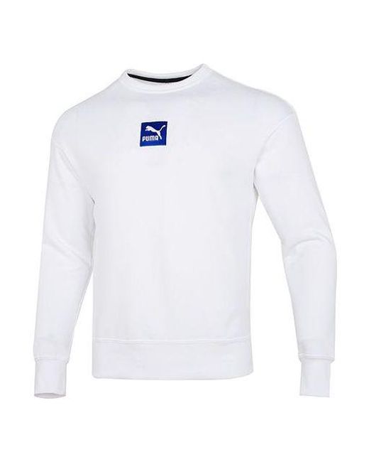 PUMA White Emb Logo Sweatshirt for men