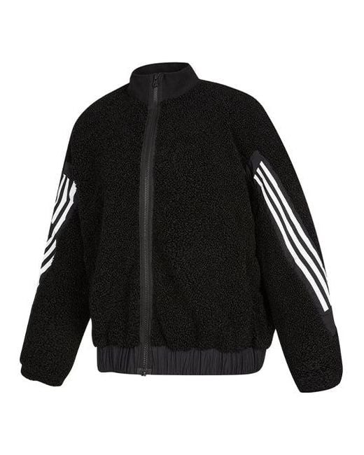 Adidas Black (Wmns) Contrasting Colors Stripe Jacket