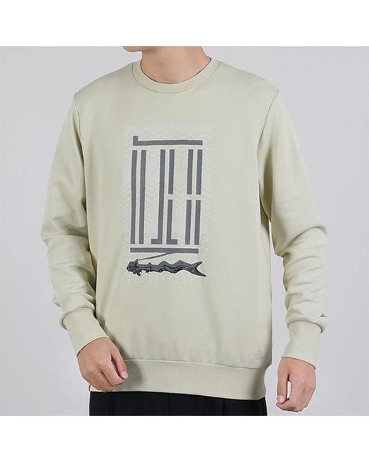 Adidas Green Athleisure Casual Sports Pullover for men