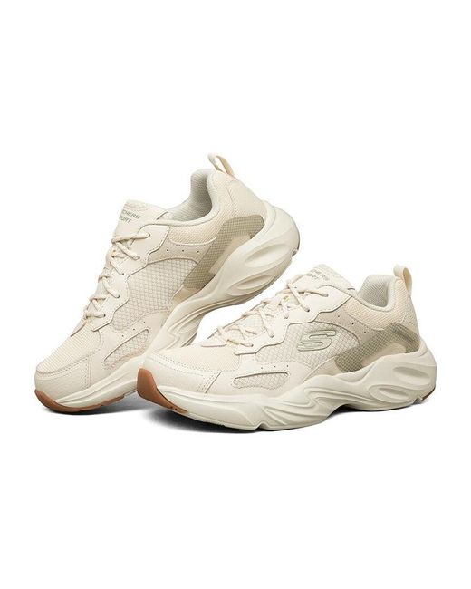 Skechers White D'Lites Low-Running Shoes for men
