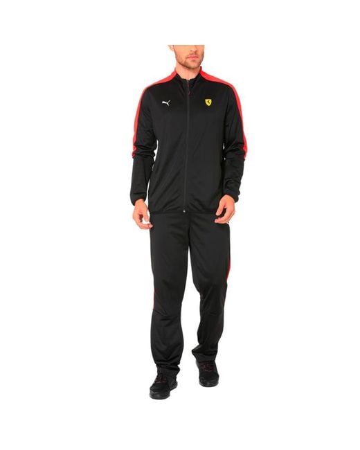 PUMA Black Scuderia Ferrari T7 Track Jacket for men